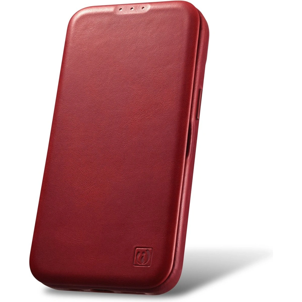 Etui iCarer CE Oil Wax Premium Leather Folio MagSafe Apple iPhone 14 czerwony