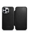 Etui iCarer CE Oil Wax Premium Leather Folio MagSafe Apple iPhone 14 Pro czarny