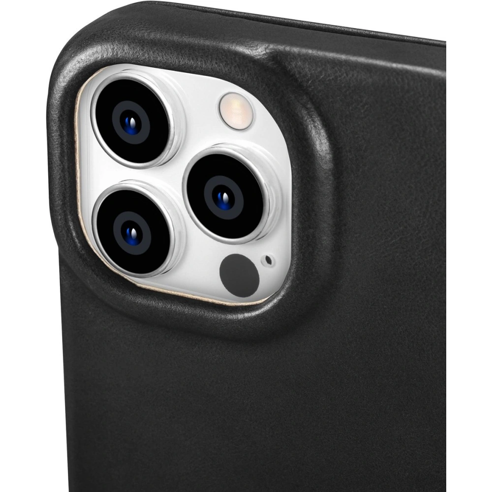 Etui iCarer CE Oil Wax Premium Leather Folio MagSafe Apple iPhone 14 Pro czarny