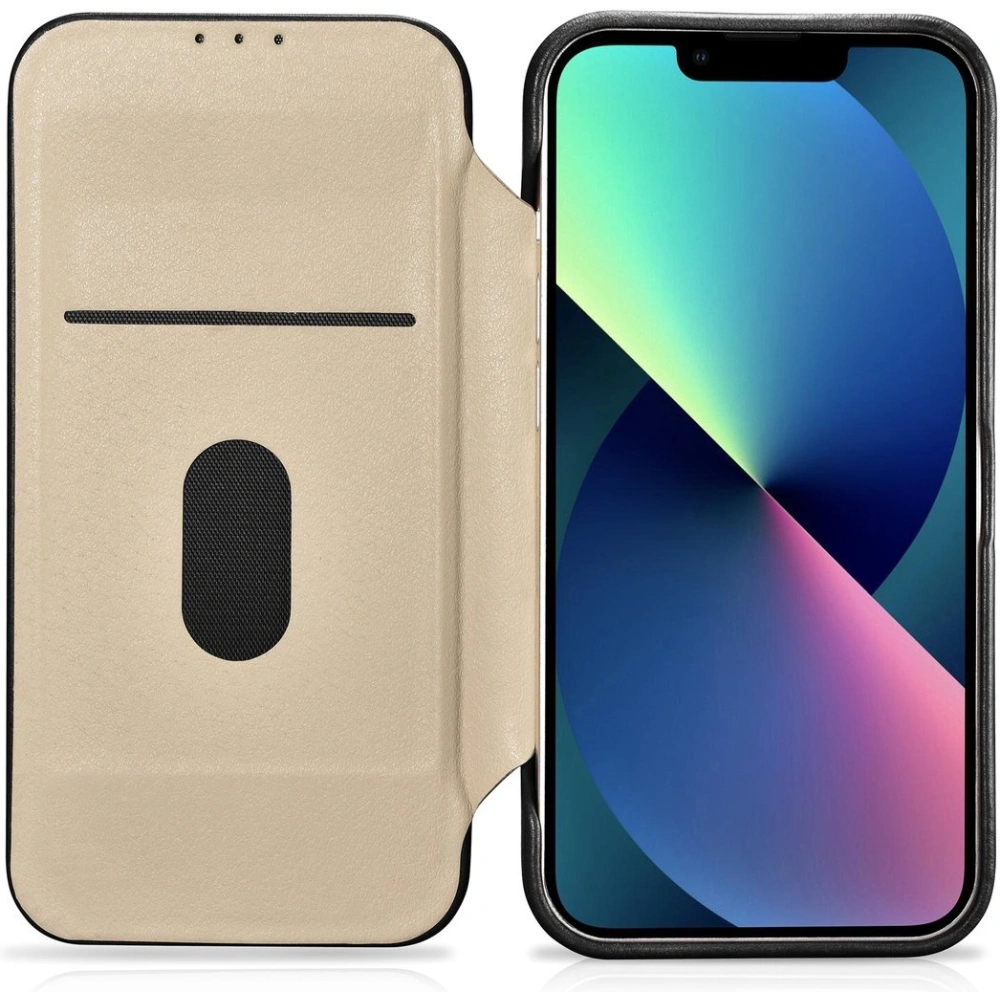 Etui iCarer CE Oil Wax Premium Leather Folio MagSafe Apple iPhone 14 Pro czarny