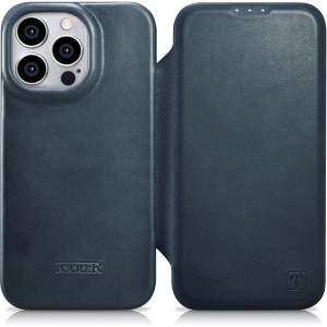 Kup Case iCarer CE Oil Wax Premium Leder Folio MagSafe Apple iPhone 14 Pro blau - ICR387 - {ean13} - Sklep Home Screen