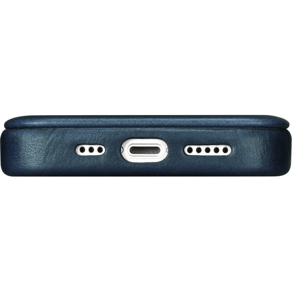 Etui iCarer CE Oil Wax Premium Leather Folio MagSafe Apple iPhone 14 Pro niebieski