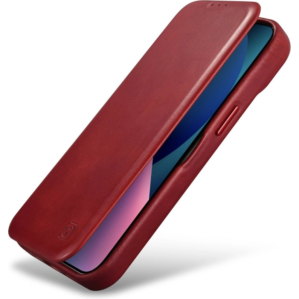 Etui iCarer CE Oil Wax Premium Leather Folio MagSafe Apple iPhone 14 Pro czerwony