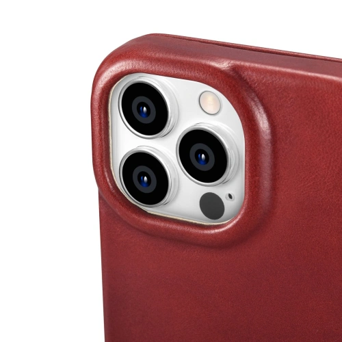 Buy iCarer CE Oil Wax Premium Leather Folio MagSafe Apple iPhone 14 Pro red - ICR388 - {ean13} - Home Screen Store Europe