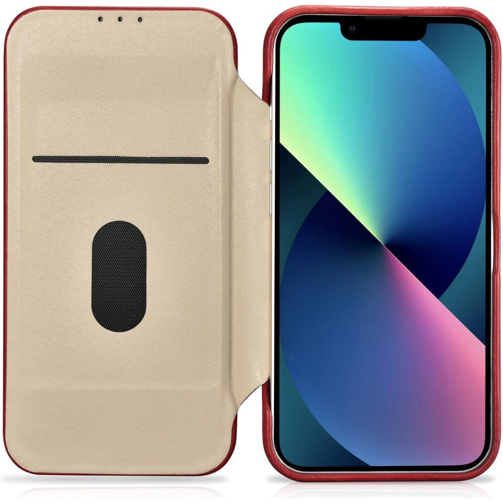 Etui iCarer CE Oil Wax Premium Leather Folio MagSafe Apple iPhone 14 Pro czerwony