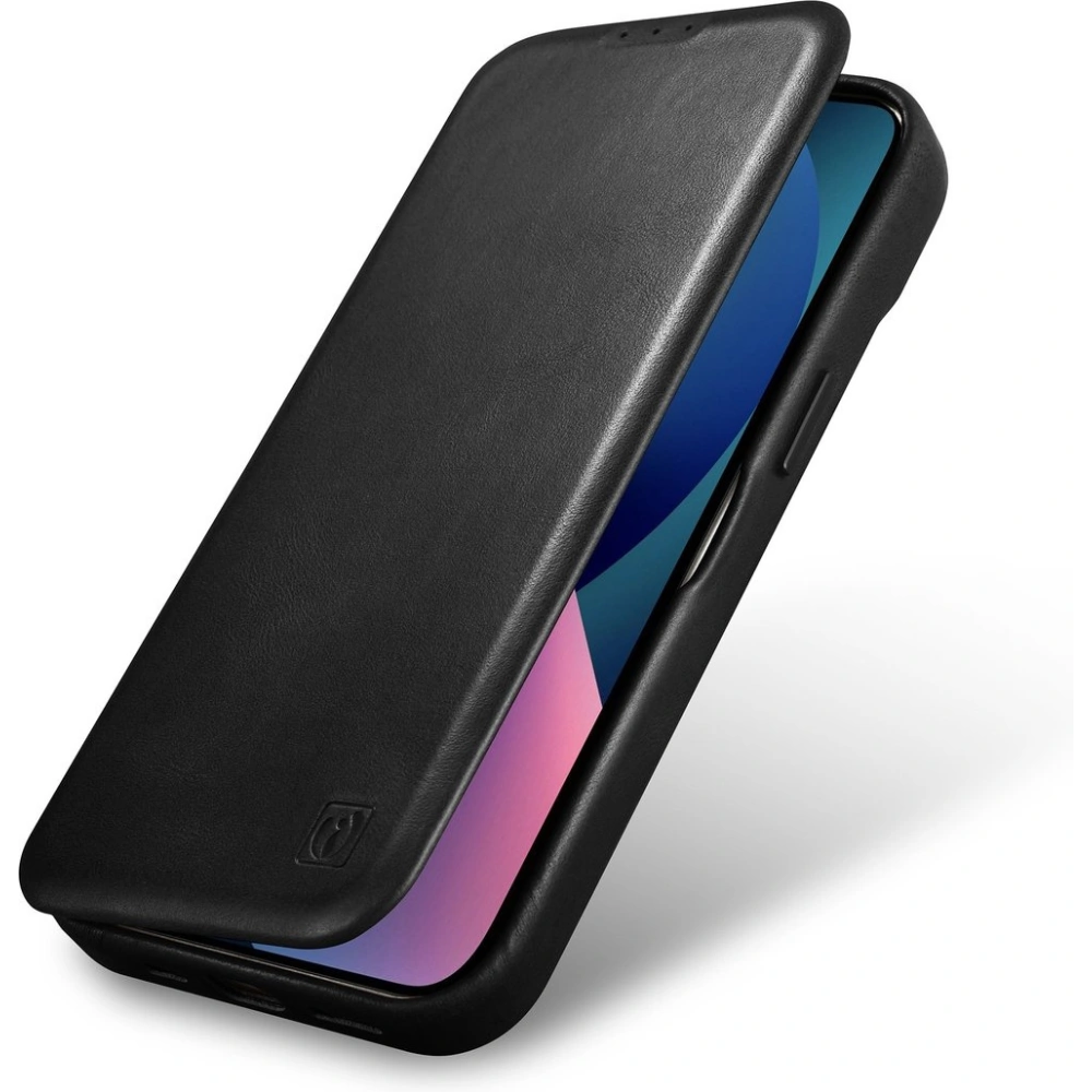 Etui iCarer CE Oil Wax Premium Leather Folio MagSafe Apple iPhone 14 Plus / 15 Plus czarny