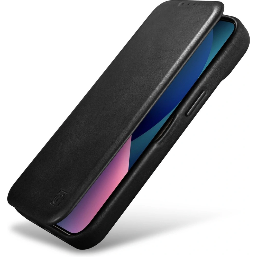 Etui iCarer CE Oil Wax Premium Leather Folio MagSafe Apple iPhone 14 Plus / 15 Plus czarny