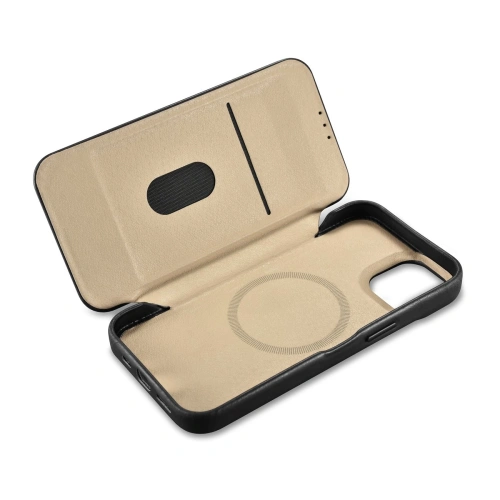 Kup Case iCarer CE Oil Wax Premium Leather Folio MagSafe Apple iPhone 14 Plus / 15 Plus schwarz - ICR389 - {ean13} - Sklep Home Screen
