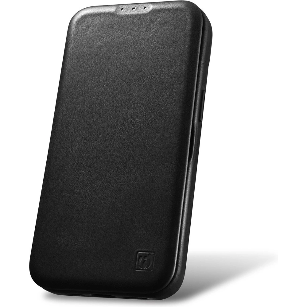 Etui iCarer CE Oil Wax Premium Leather Folio MagSafe Apple iPhone 14 Plus / 15 Plus czarny