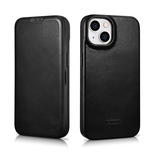 Kup Case iCarer CE Oil Wax Premium Leather Folio MagSafe Apple iPhone 14 Plus / 15 Plus schwarz - ICR389 - {ean13} - Sklep Home Screen