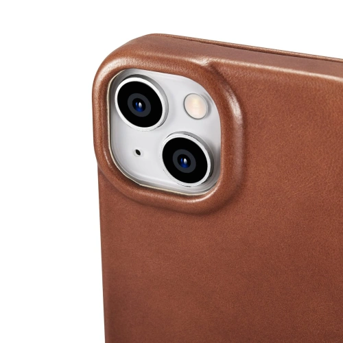 Buy iCarer CE Oil Wax Premium Leather Folio MagSafe Apple iPhone 14 Plus / 15 Plus brown - ICR390 - {ean13} - Home Screen Store Europe