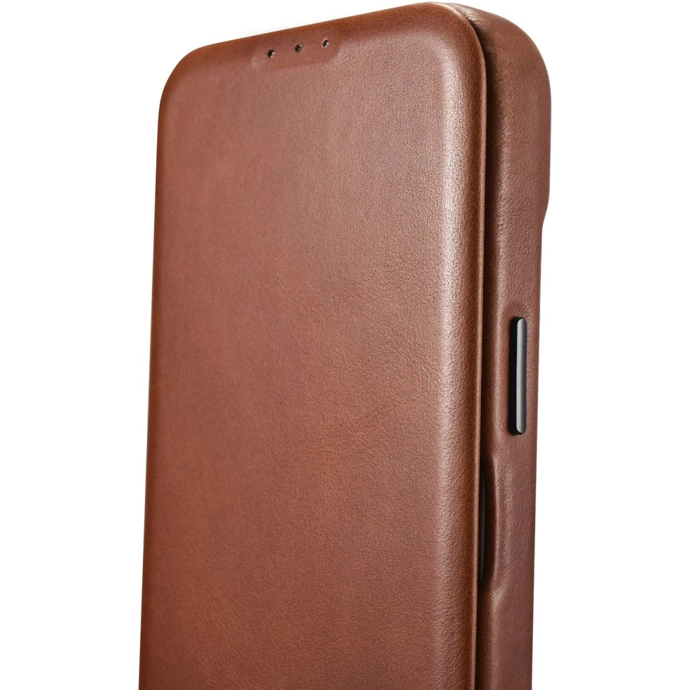 Etui iCarer CE Oil Wax Premium Leather Folio MagSafe Apple iPhone 14 Plus / 15 Plus brązowy