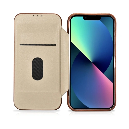 Kup Case iCarer CE Oil Wax Premium Leder Folio MagSafe Apple iPhone 14 Plus / 15 Plus braun - ICR390 - {ean13} - Sklep Home Screen
