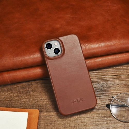 Kup Case iCarer CE Oil Wax Premium Leder Folio MagSafe Apple iPhone 14 Plus / 15 Plus braun - ICR390 - {ean13} - Sklep Home Screen