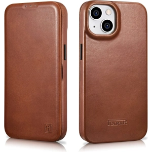 Kup Etui iCarer CE Oil Wax Premium Leather Folio MagSafe Apple iPhone 14 Plus / 15 Plus hnědá - ICR390 - {ean13} - Sklep Home Screen
