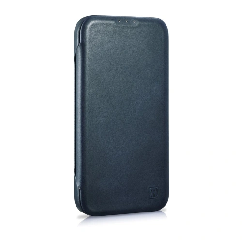 Kup Case iCarer CE Oil Wax Premium Leather Folio MagSafe Apple iPhone 14 Plus / 15 Plus blau - ICR391 - {ean13} - Sklep Home Screen