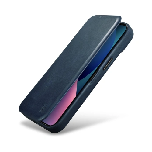 Kup Case iCarer CE Oil Wax Premium Leather Folio MagSafe Apple iPhone 14 Plus / 15 Plus blau - ICR391 - {ean13} - Sklep Home Screen