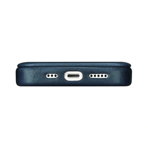 Kup Case iCarer CE Oil Wax Premium Leather Folio MagSafe Apple iPhone 14 Plus / 15 Plus blau - ICR391 - {ean13} - Sklep Home Screen