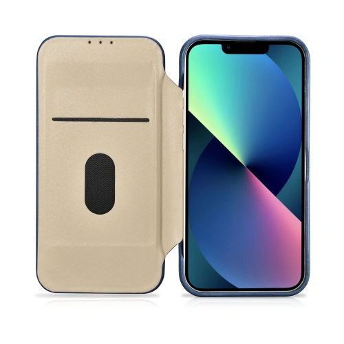 Kup Etui iCarer CE Oil Wax Premium Leather Folio MagSafe Apple iPhone 14 Plus / 15 Plus modrá - ICR391 - {ean13} - Sklep Home Screen