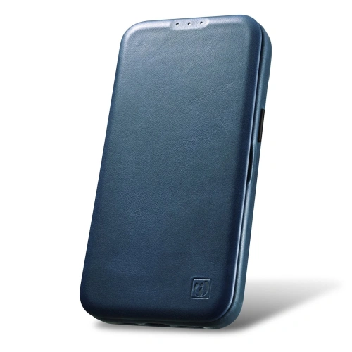 Kup Case iCarer CE Oil Wax Premium Leather Folio MagSafe Apple iPhone 14 Plus / 15 Plus blau - ICR391 - {ean13} - Sklep Home Screen