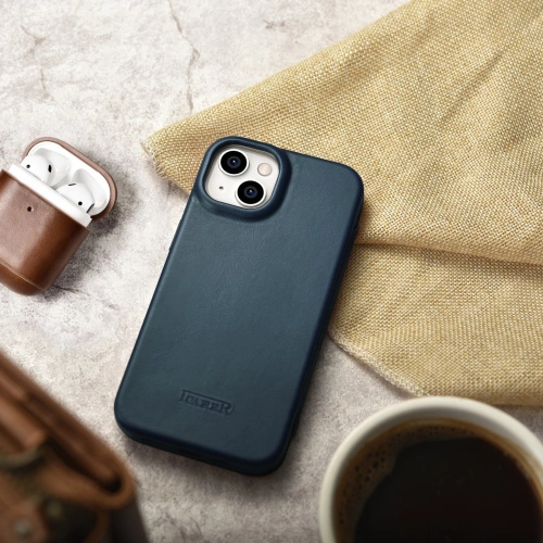 Kup Case iCarer CE Oil Wax Premium Leather Folio MagSafe Apple iPhone 14 Plus / 15 Plus blau - ICR391 - {ean13} - Sklep Home Screen