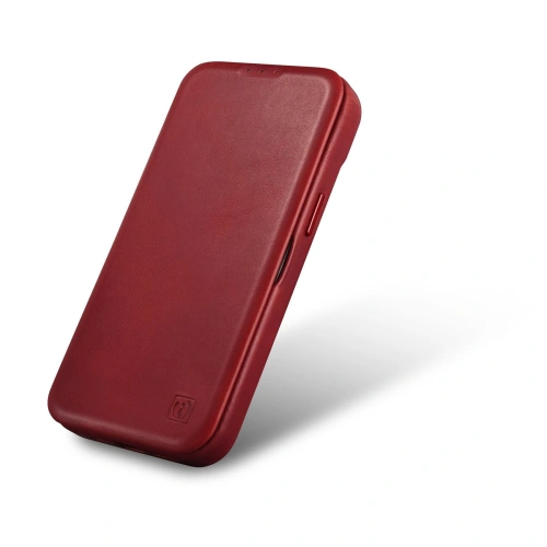 Kup Case iCarer CE Oil Wax Premium Leather Folio MagSafe Apple iPhone 14 Plus / 15 Plus rot - ICR392 - {ean13} - Sklep Home Screen