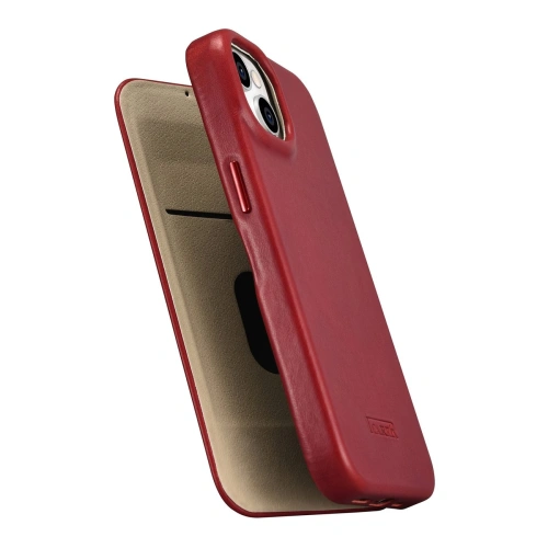 Kup Case iCarer CE Oil Wax Premium Leather Folio MagSafe Apple iPhone 14 Plus / 15 Plus rot - ICR392 - {ean13} - Sklep Home Screen