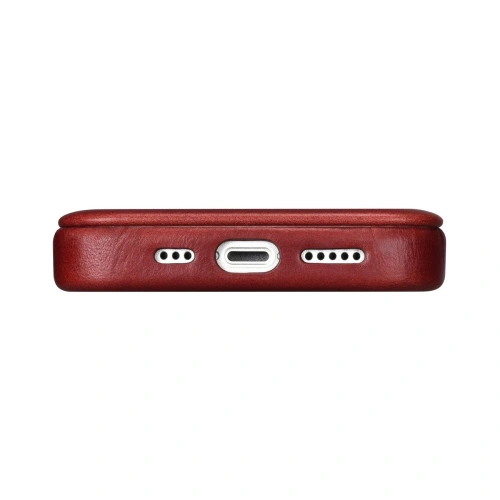 Buy iCarer CE Oil Wax Premium Leather Folio MagSafe Apple iPhone 14 Plus / 15 Plus red - ICR392 - {ean13} - Home Screen Store Europe