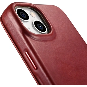 Kup Case iCarer CE Oil Wax Premium Leather Folio MagSafe Apple iPhone 14 Plus / 15 Plus rot - ICR392 - {ean13} - Sklep Home Screen