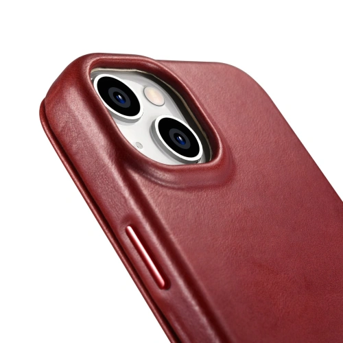 Buy iCarer CE Oil Wax Premium Leather Folio MagSafe Apple iPhone 14 Plus / 15 Plus red - ICR392 - {ean13} - Home Screen Store Europe