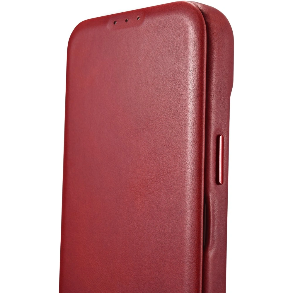 Etui iCarer CE Oil Wax Premium Leather Folio MagSafe Apple iPhone 14 Plus / 15 Plus czerwony