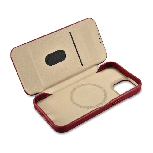 Buy iCarer CE Oil Wax Premium Leather Folio MagSafe Apple iPhone 14 Plus / 15 Plus red - ICR392 - {ean13} - Home Screen Store Europe