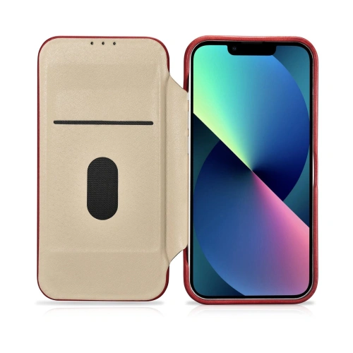 Kup Case iCarer CE Oil Wax Premium Leather Folio MagSafe Apple iPhone 14 Plus / 15 Plus rot - ICR392 - {ean13} - Sklep Home Screen