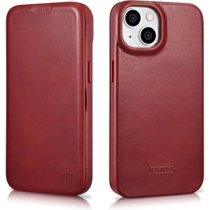 Kup Etui iCarer CE Oil Wax Premium Leather Folio MagSafe Apple iPhone 14 Plus / 15 Plus červené - ICR392 - {ean13} - Sklep Home Screen