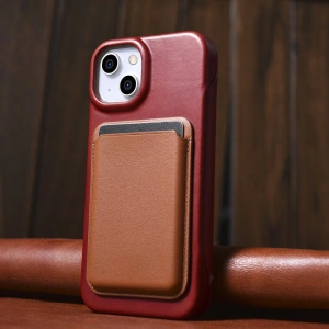 Kup Case iCarer CE Oil Wax Premium Leather Folio MagSafe Apple iPhone 14 Plus / 15 Plus rot - ICR392 - {ean13} - Sklep Home Screen