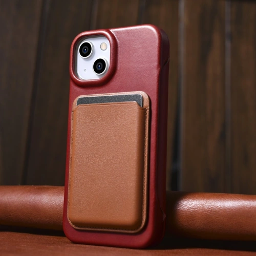 Buy iCarer CE Oil Wax Premium Leather Folio MagSafe Apple iPhone 14 Plus / 15 Plus red - ICR392 - {ean13} - Home Screen Store Europe