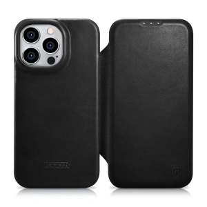 Kup Etui iCarer CE Oil Wax Premium Leather Folio MagSafe Apple iPhone 14 Pro Max czarny - ICR393 - {ean13} - Sklep Home Screen