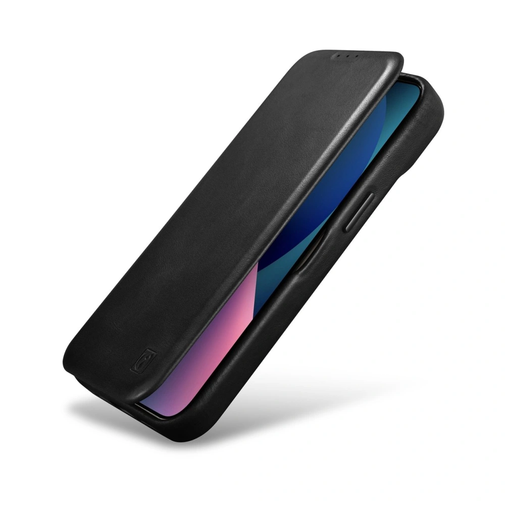 Etui iCarer CE Oil Wax Premium Leather Folio MagSafe Apple iPhone 14 Pro Max czarny