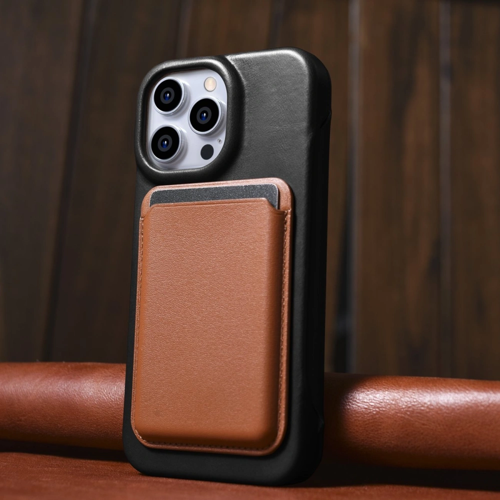 Etui iCarer CE Oil Wax Premium Leather Folio MagSafe Apple iPhone 14 Pro Max czarny