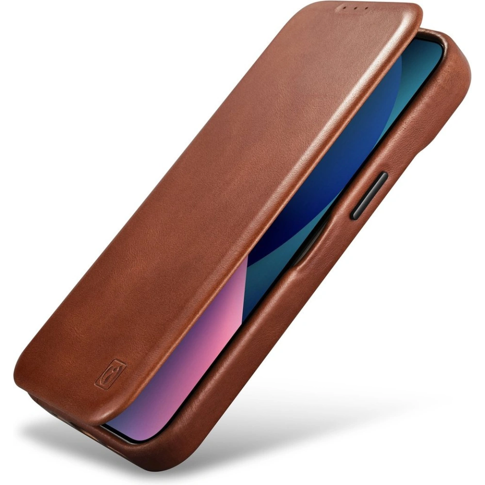 Etui iCarer CE Oil Wax Premium Leather Folio MagSafe Apple iPhone 14 Pro Max brązowy