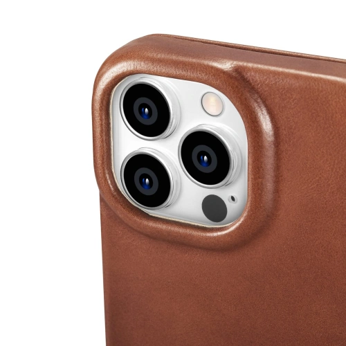Buy iCarer CE Oil Wax Premium Leather Folio MagSafe Apple iPhone 14 Pro Max brown - ICR394 - {ean13} - Home Screen Store Europe