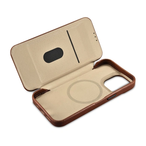 Kup Etui iCarer CE Oil Wax Premium Leather Folio MagSafe Apple iPhone 14 Pro Max hnědá - ICR394 - {ean13} - Sklep Home Screen