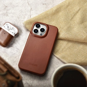 Kup Etui iCarer CE Oil Wax Premium Leather Folio MagSafe Apple iPhone 14 Pro Max hnědá - ICR394 - {ean13} - Sklep Home Screen