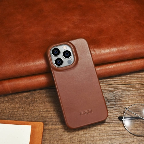 Kup Etui iCarer CE Oil Wax Premium Leather Folio MagSafe Apple iPhone 14 Pro Max hnědá - ICR394 - {ean13} - Sklep Home Screen