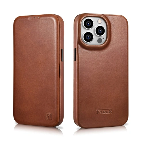 Kup Etui iCarer CE Oil Wax Premium Leather Folio MagSafe Apple iPhone 14 Pro Max hnědá - ICR394 - {ean13} - Sklep Home Screen