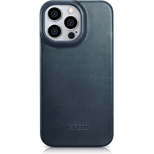 Kup Case iCarer CE Öl Wachs Premium Leder Folio MagSafe Apple iPhone 14 Pro Max blau - ICR395 - {ean13} - Sklep Home Screen