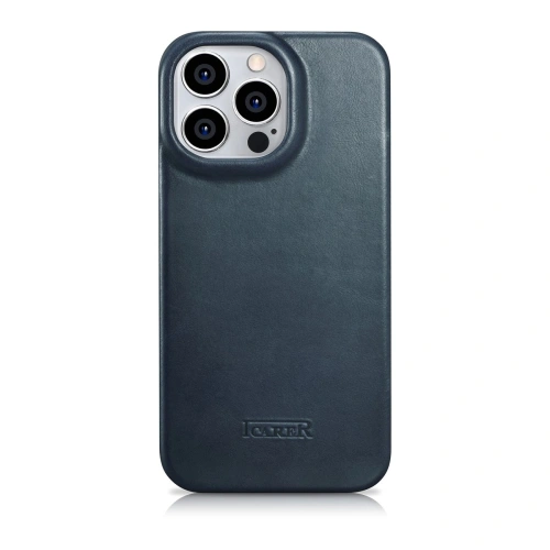 Kup Case iCarer CE Öl Wachs Premium Leder Folio MagSafe Apple iPhone 14 Pro Max blau - ICR395 - {ean13} - Sklep Home Screen