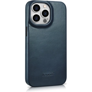 Kup Case iCarer CE Öl Wachs Premium Leder Folio MagSafe Apple iPhone 14 Pro Max blau - ICR395 - {ean13} - Sklep Home Screen