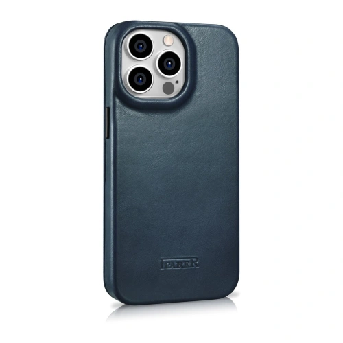 Kup Case iCarer CE Öl Wachs Premium Leder Folio MagSafe Apple iPhone 14 Pro Max blau - ICR395 - {ean13} - Sklep Home Screen