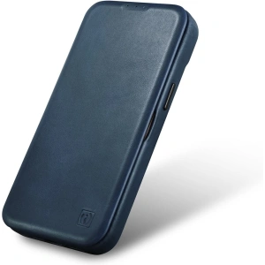 Kup Etui iCarer CE Oil Wax Premium Leather Folio MagSafe Apple iPhone 14 Pro Max modrý - ICR395 - {ean13} - Sklep Home Screen